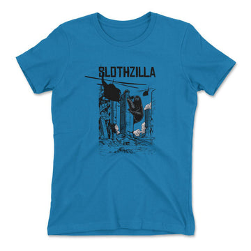 Slothzilla Womens T-Shirt in Turquoise color